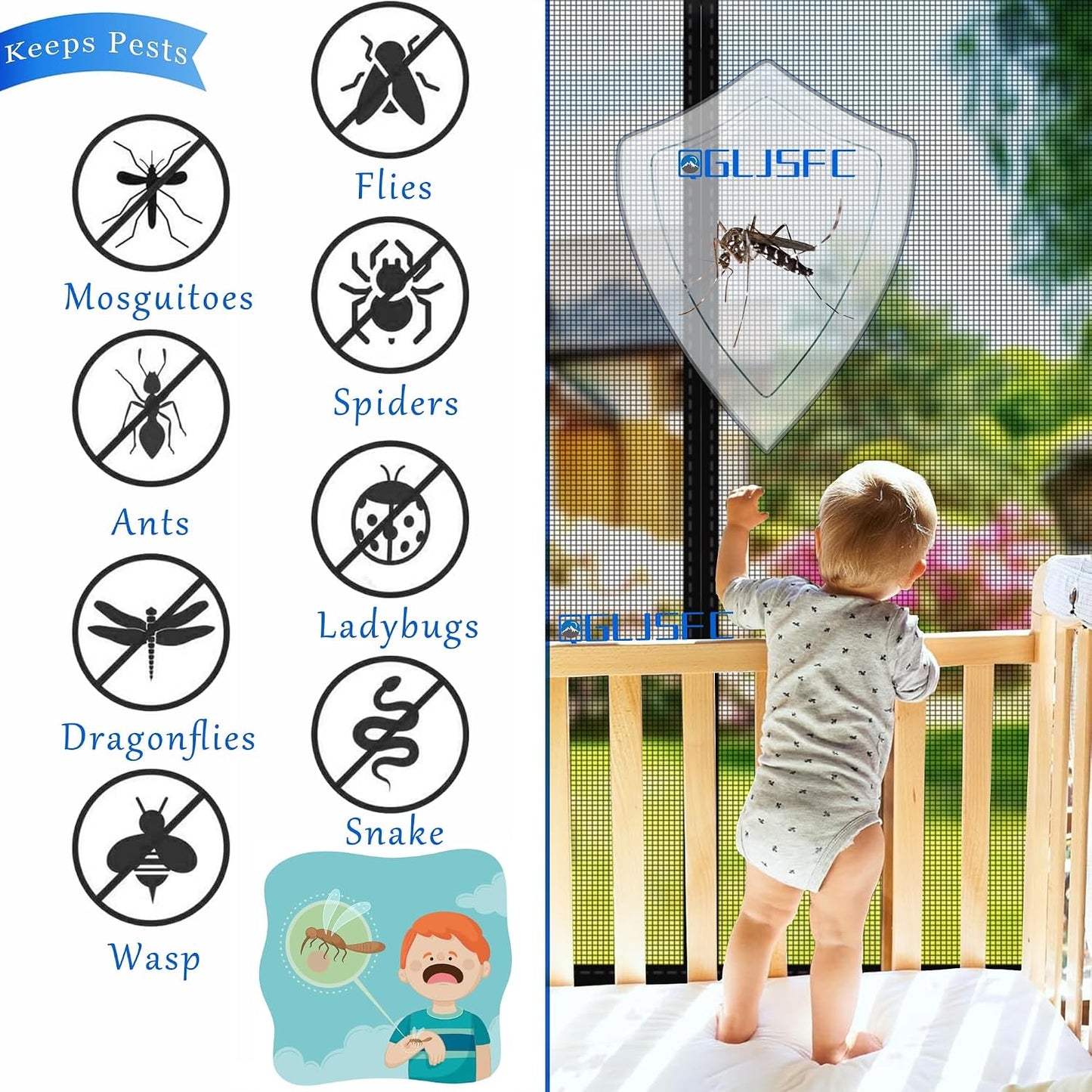  Magnetic Mosquito Net For Windows, 55 X 70 Cm Mesh Curtain, Magnetic Seal Top And Bottom With Automatic Closure, Keeps Fresh Air Inside Black