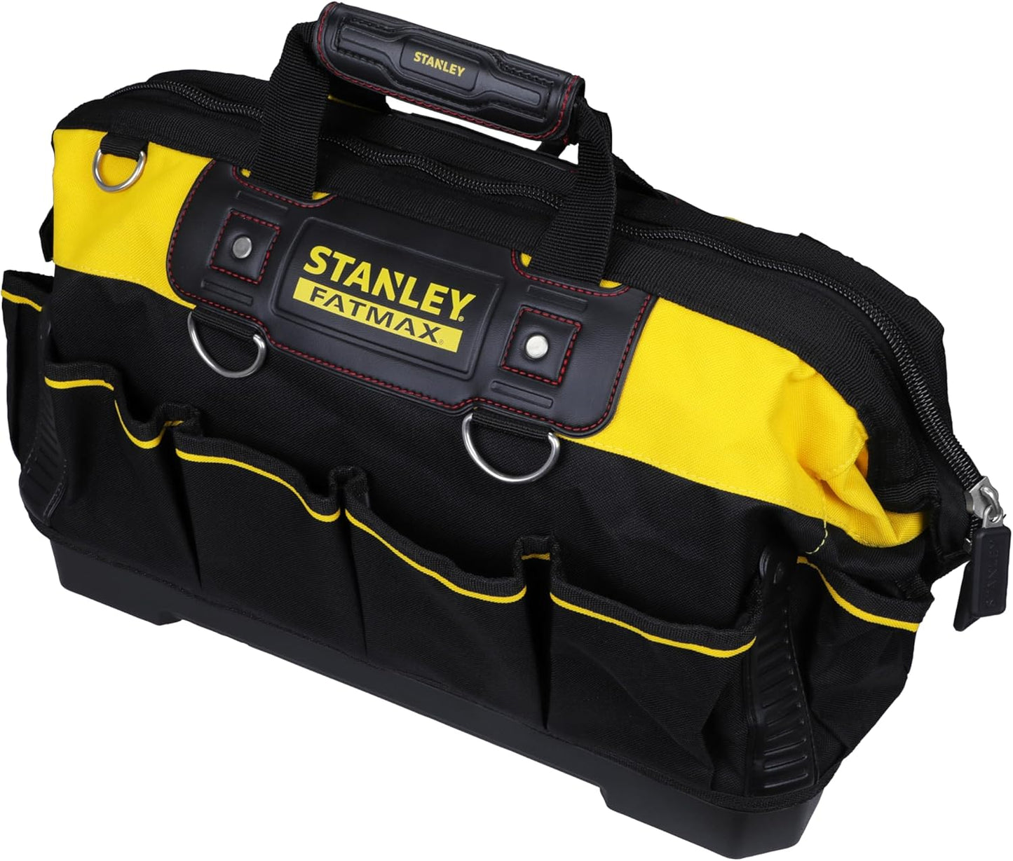  STANLEY FATMAX Sac à Outils Gamme - Base Rigide Et Résistante à L'Eau Avec Bandoulière Solide - Poignée Caoutchouc - Élastique Pour Outils - 49 X 26 X 10 Cm - 600 X 600 Deniers 1-93-950