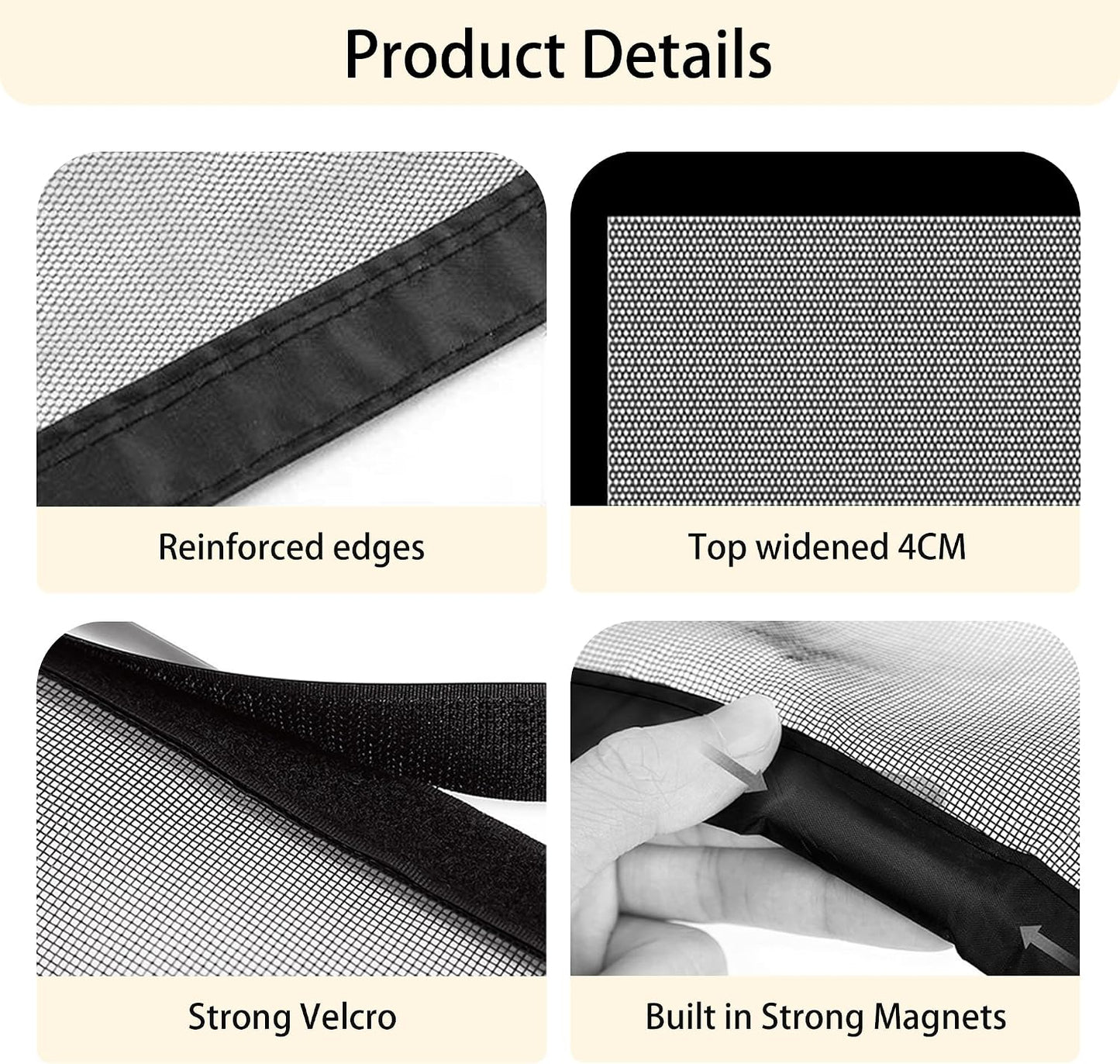  Mosquito Net Window 81 X 133 Cm No Drilling Automatic Closure Easy To Install Automatic Closing For All Types Of Windows, Black