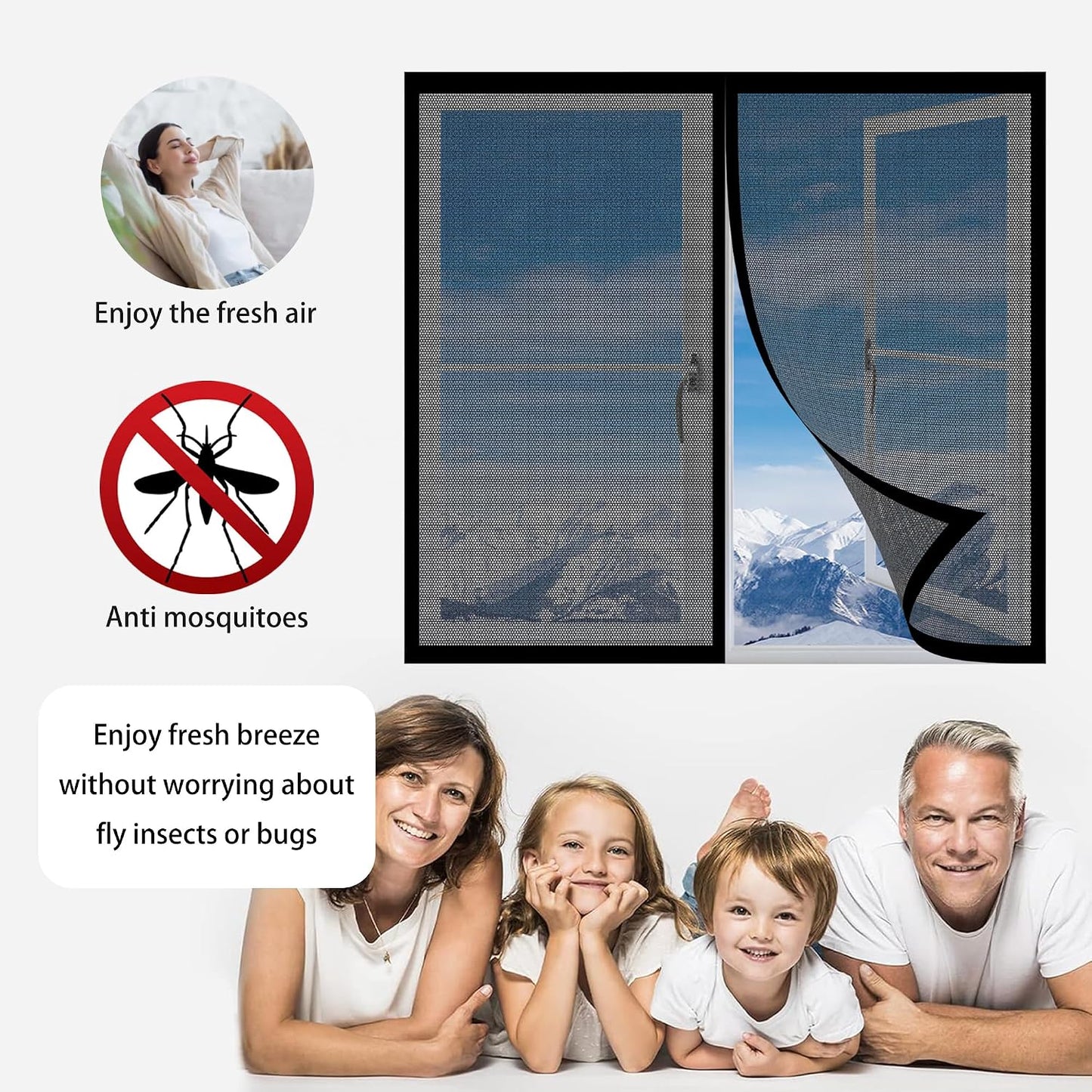  Mosquito Net Door Window 103 X 99 Cm Magnetic Mosquito Net Door Easy To Install Without Drilling For Windows Or White