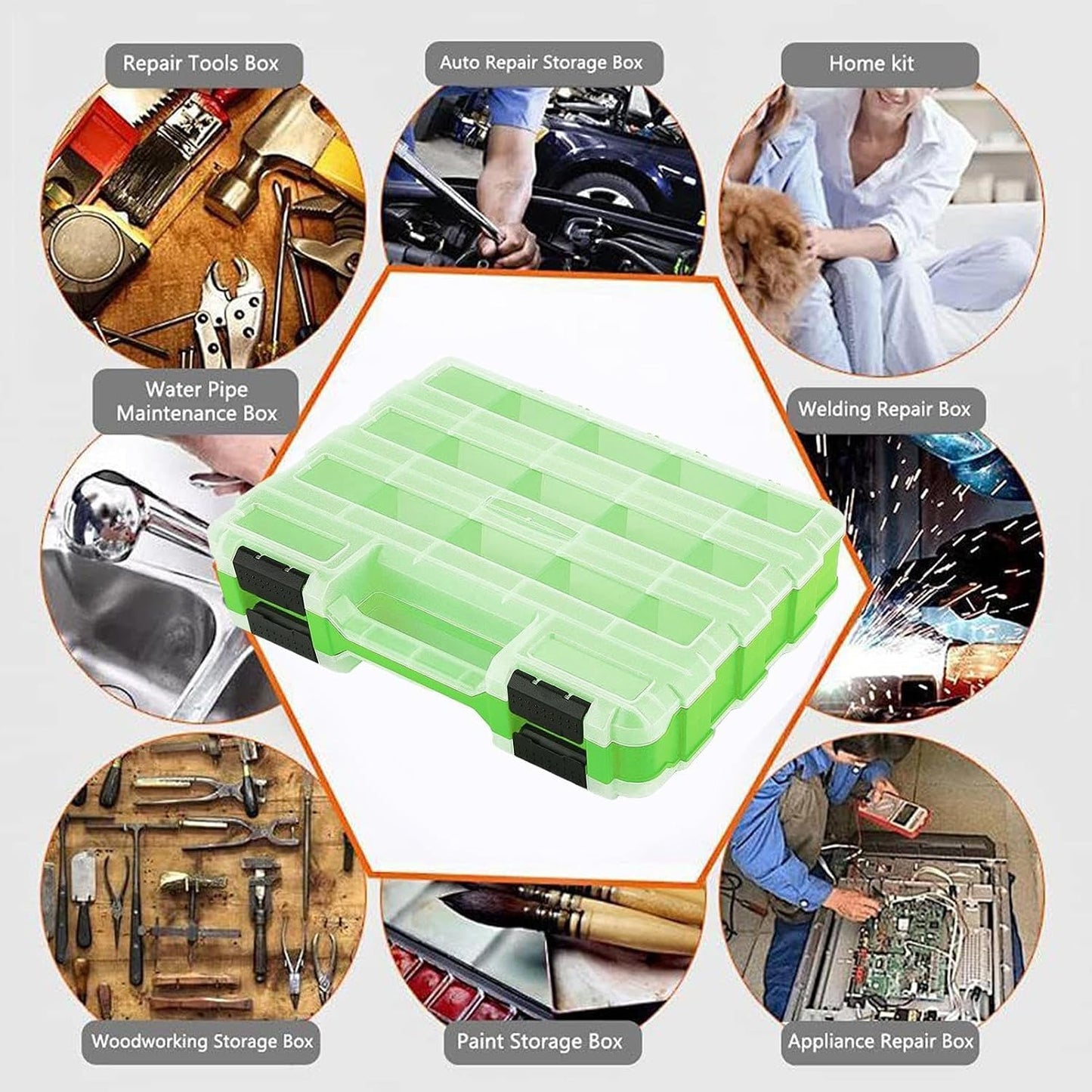  Petite Boîte à Outils | Organisateur Portable Transparent, Rangement De Forets, Vis Et écrous Avec Couvercle – Pour Garage, Maison, Atelier, Matériel, Clous, écrous, Jeu De Forets Et Clés à Douille