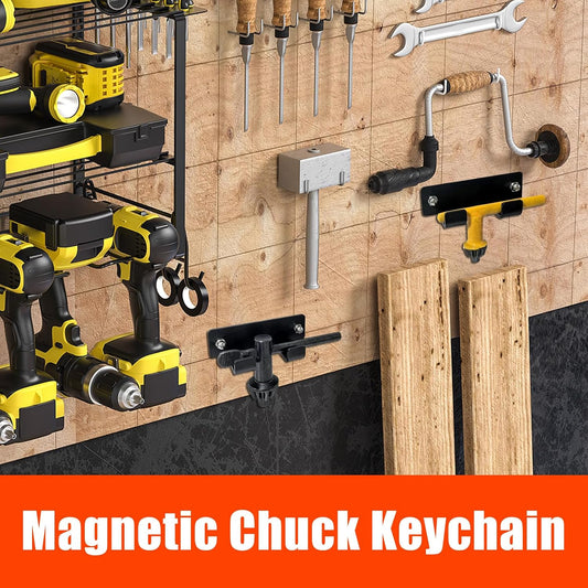  Porte-Clé Mandrin Magnétique,2 Pièces Support Métallique Pour Clé De Mandrin Murale - Rangement Magnétique Outils Pour Atelier Menuiserie Garage Maison
