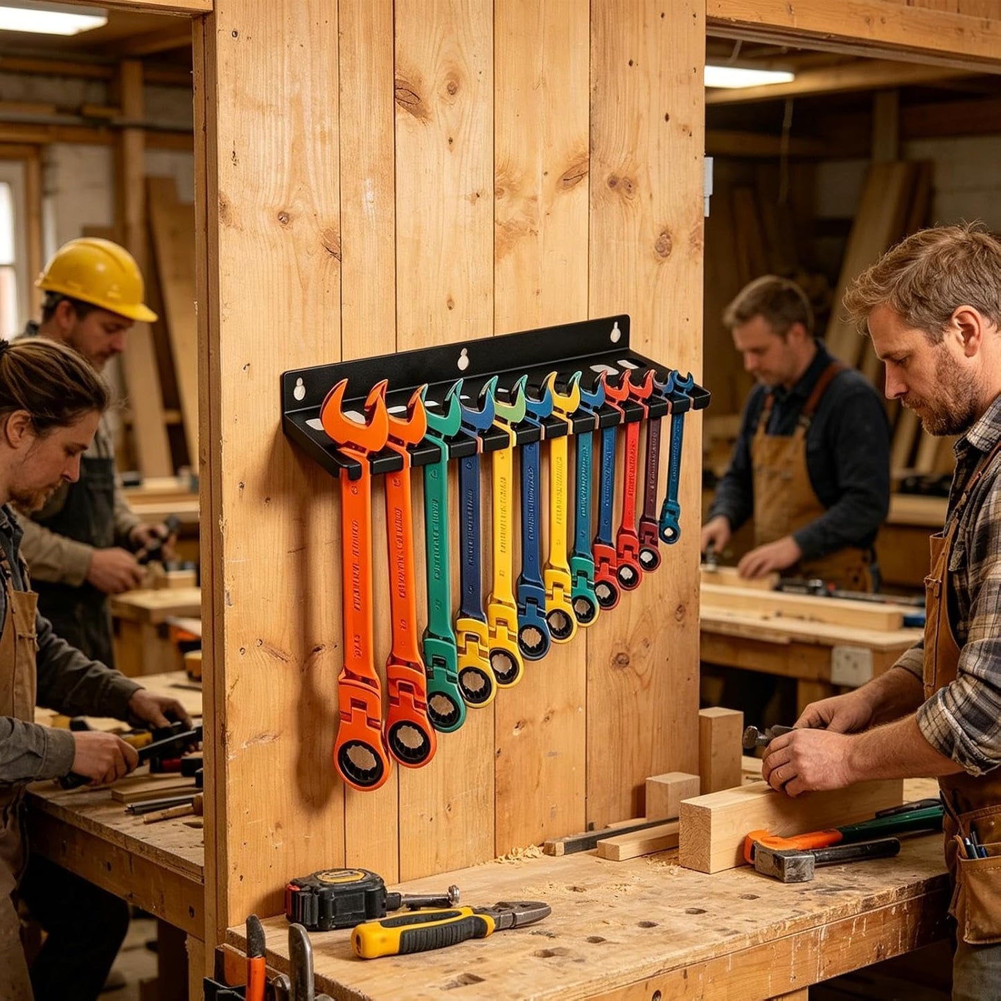  Support Pour Clés - Stockage Mural À Outils 12 Emplacements,Organiseur D'angle à Suspendre Pour Outils | Pour Tournevis Hexagonaux Cliquet Cutter Ciseaux Maison Garage Atelier Espace Travail Coin