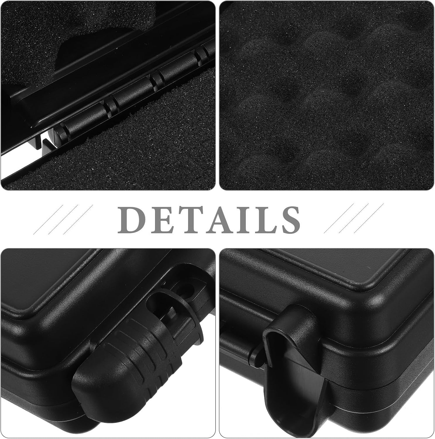  STOBAZA Boîte à Outils Portative Et Capacité De Charge En Plastique Noir Avec Mousse Intérieure, Haute Rigidité Pour Entretien Automobile Et Navigation