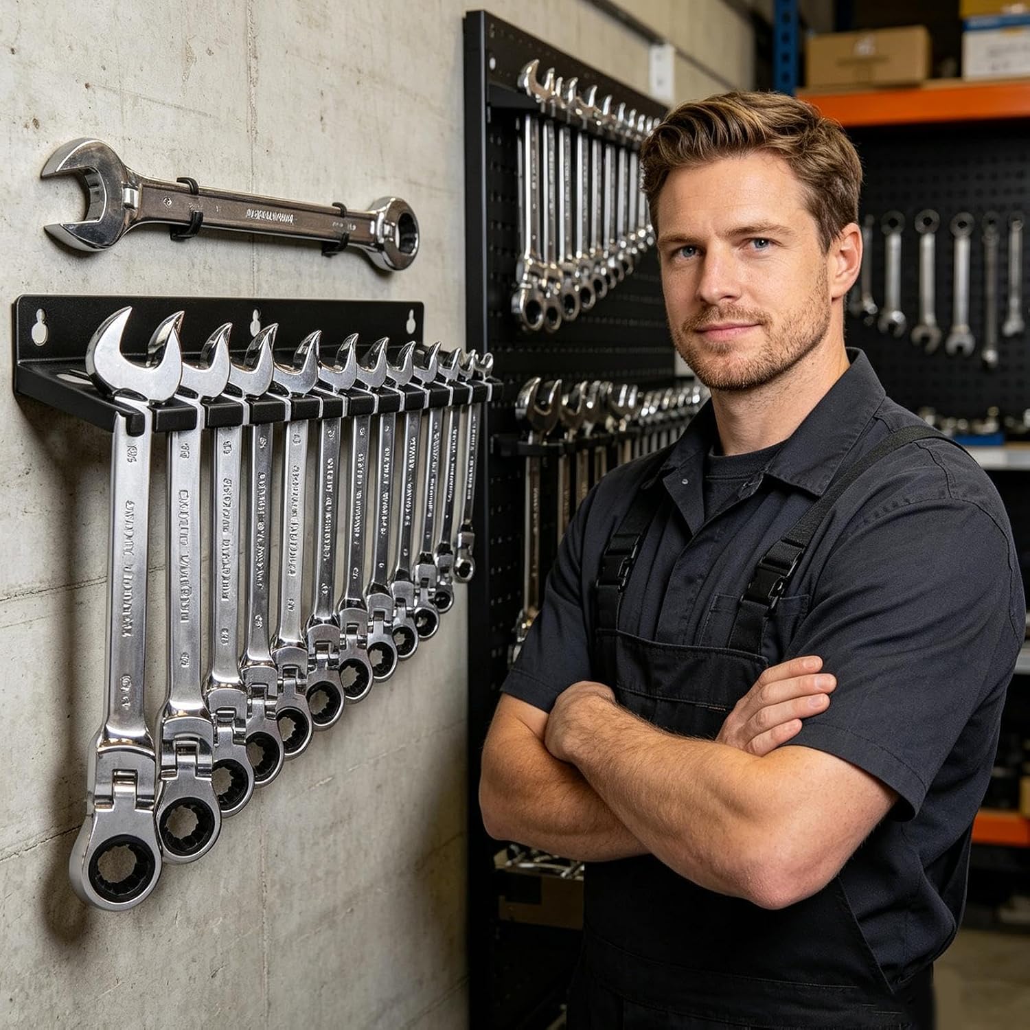  Support Pour Clés - Stockage Mural À Outils 12 Emplacements,Organiseur D'angle à Suspendre Pour Outils | Pour Tournevis Hexagonaux Cliquet Cutter Ciseaux Maison Garage Atelier Espace Travail Coin