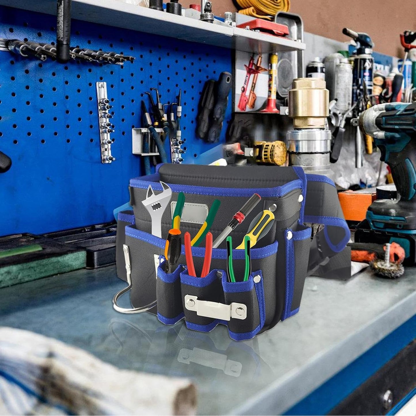  Pochette À Outils Pour Ceinture - Sac Ajustable En Tissu Oxford,Porte-Outils Pour Ceinture - Pour Travaux De Clouage, Menuiserie, Électricien, Chantier De Construction, Maintenance,