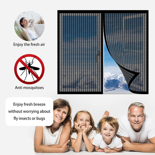  Magnetic Mosquito Net For Doors And Windows, 117 X 121 Cm, Magnetic Mosquito Net For Windows And Patio, White