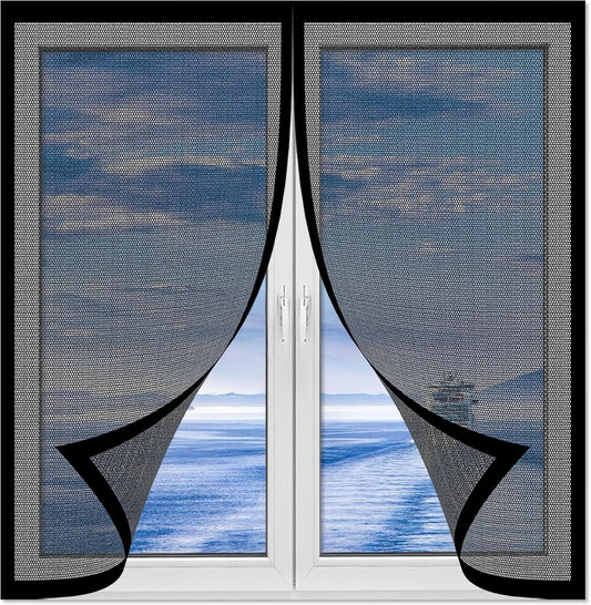  Mosquito Net Window 117 X 165 Cm Adjustable Mosquito Net With Powerful Magnets Automatic Closing For Most Types Of Windows, Black