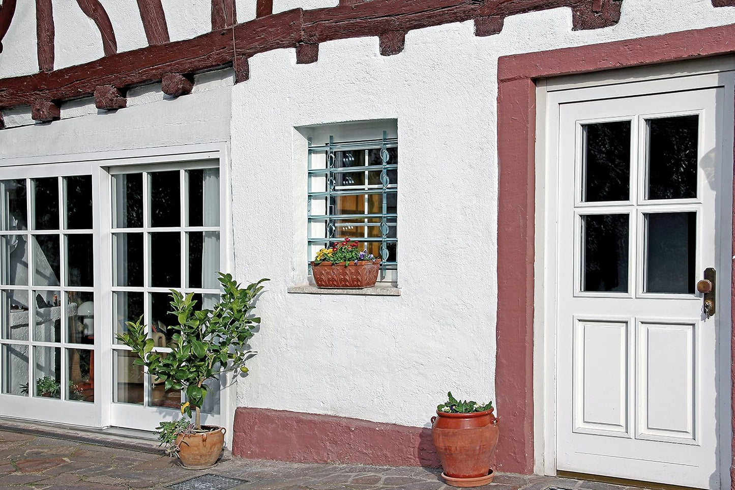  Alberts 563646 Secorino Style Window Grille | Sliding For External Windows | Burglar Protection Grille | Galvanised In Blue | 600 X 500-650 Mm